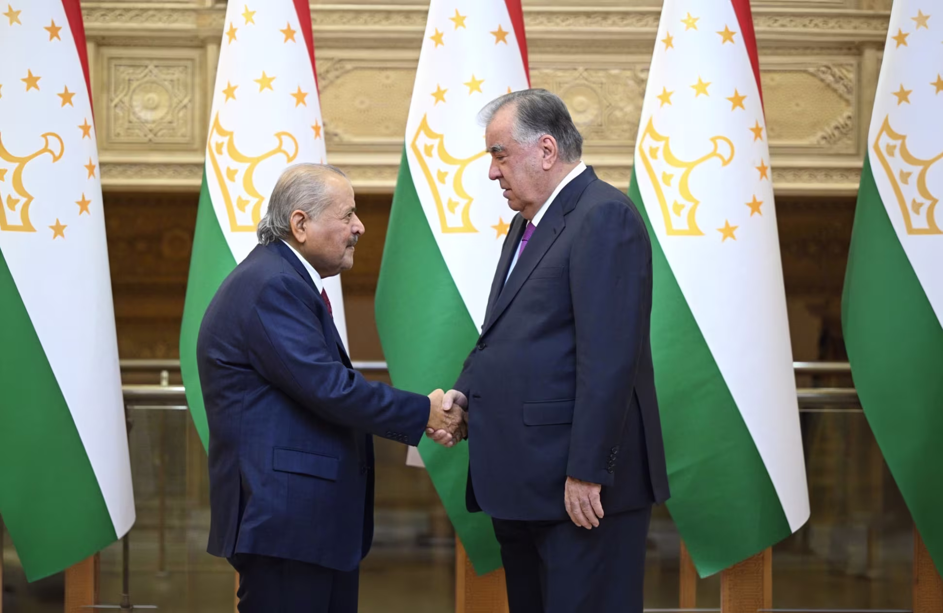 His Excellency Al Faisal's high-level meeting with His Excellency President Emomali Rahmon, held in Dushanbe, Tajikistan.